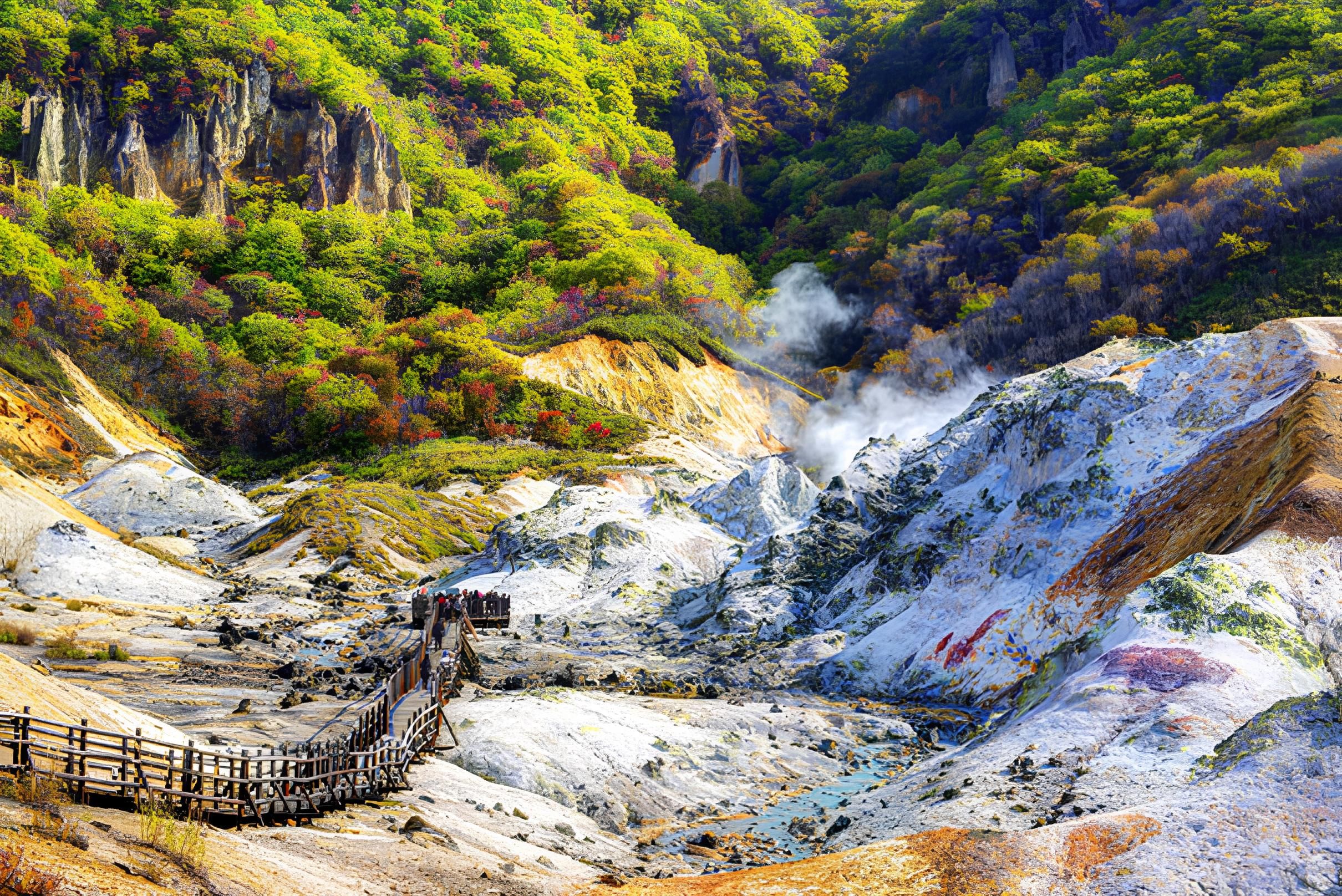 北海道賞楓推薦－登別地獄谷（登別溫泉）